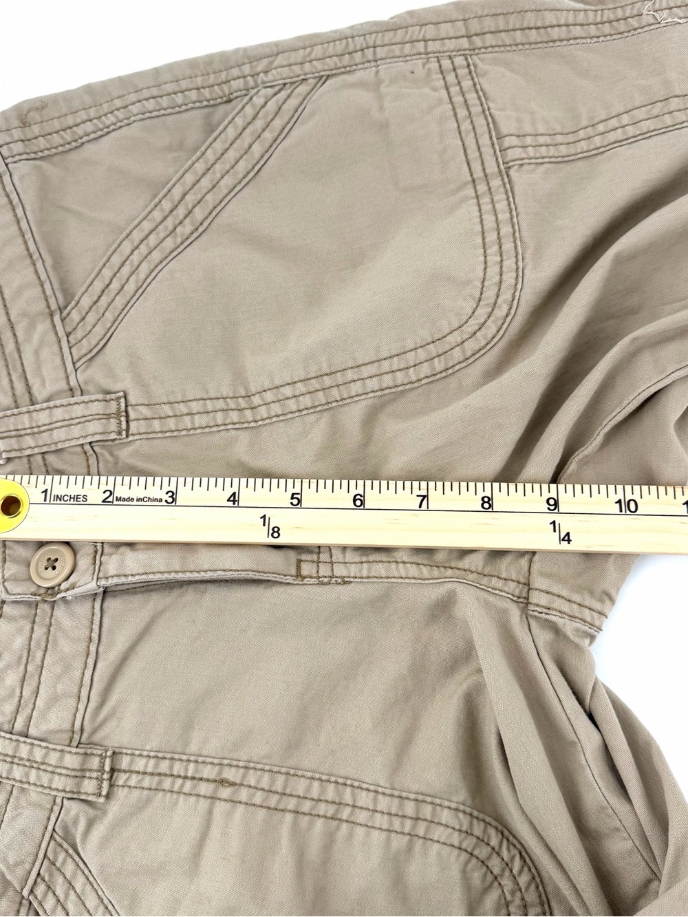 Aeropostale Y2K Convertible Cargo Hiking Pants Khaki 7/8R Gorpcore Utility - Picture 14 of 15